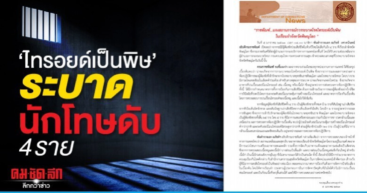 ไทรอยด์เป็นพิษระบาดเรือนจำพิษณุโลก คาดเนื้อหมู-ไก่ปนเปื้อน ไทรอยด์เป็นพิษระบาดเรือนจำพิษณุโลก คาดเนื้อหมู-ไก่ปนเปื้อน