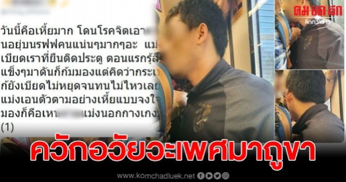 สาวเล่าถูกโรคจิตเอาอวัยวะเพศถูขา บนรถไฟฟ้า ด่าลั่นยังไม่หยุด สาวเล่าถูกโรคจิตเอาอวัยวะเพศถูขา บนรถไฟฟ้า ด่าลั่นยังไม่หยุด
