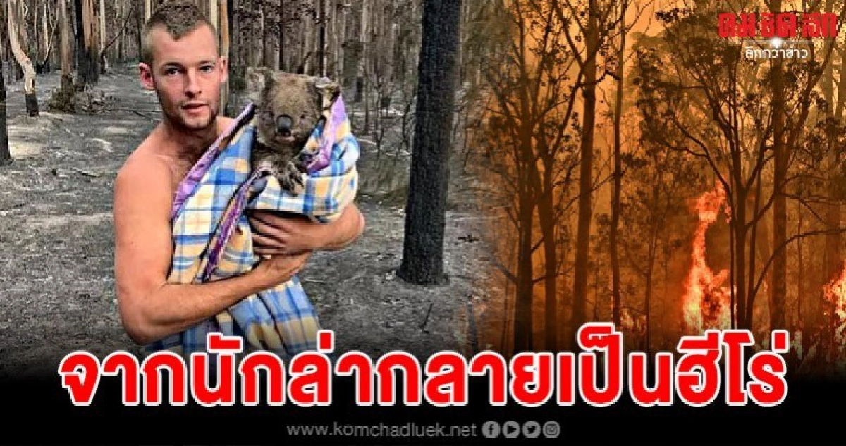 จากนักล่าสัตว์กลายมาเป็นฮีโร่เสี่ยงชีวิตเข้าช่วยหมีโคอาล่า