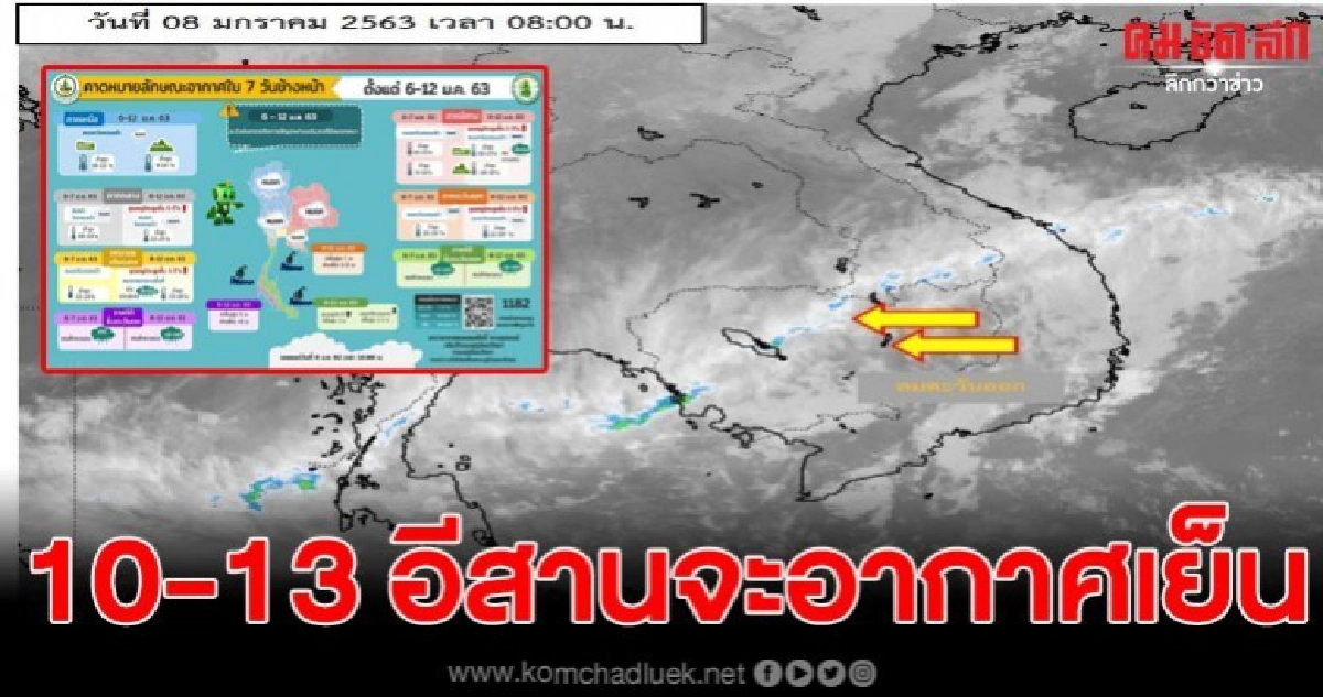 ยังหนาวต่อ อุตุฯ คาด 10-13 ม.ค. 63 ภาคอีสานจะมีอากาศเย็น ยังหนาวต่อ อุตุฯ คาด 10-13 ม.ค. 63 ภาคอีสานจะมีอากาศเย็น