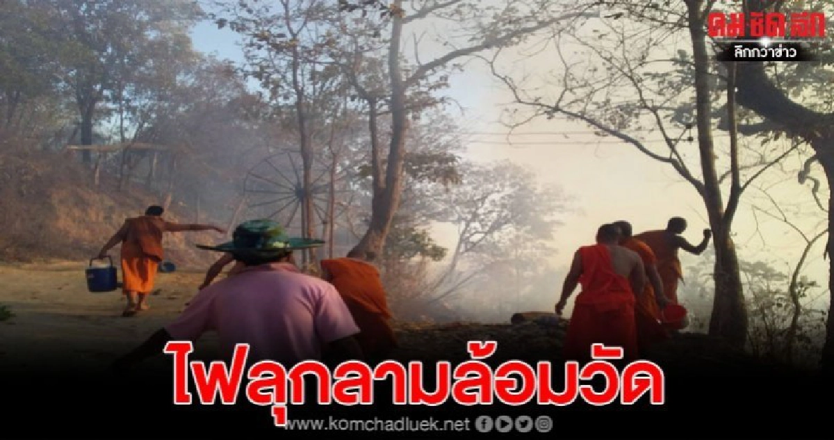ไฟป่าลุกลามไหม้ล้อมวัดพระบรมธาตุเจ้าดอยเกิ้ง ไฟป่าลุกลามไหม้ล้อมวัดพระบรมธาตุเจ้าดอยเกิ้ง
