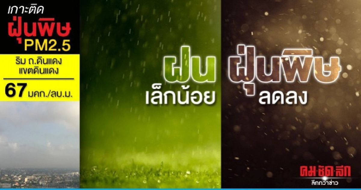 เหนือฝุ่นละอองหมอกควันเพิ่ม PM 2.5 เมืองกรุงลดลง
