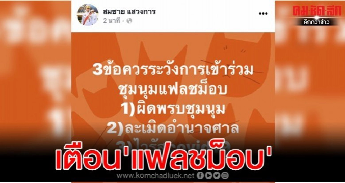 'สมชาย' เตือน' แฟลชม็อบ' ผิดกฎหมาย-ละเมิดอำนาจศาล