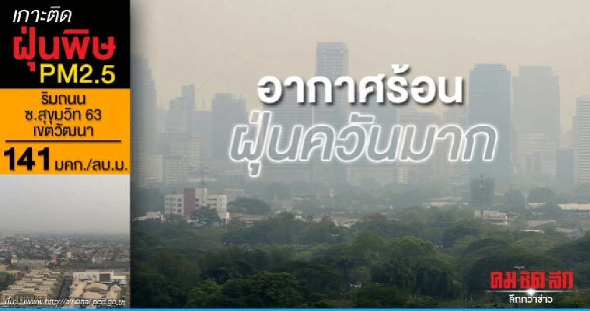 อุณหภูมิสูงขึ้น - ฝุ่นละออง/หมอกควันมีมาก อุณหภูมิสูงขึ้น - ฝุ่นละออง/หมอกควันมีมาก