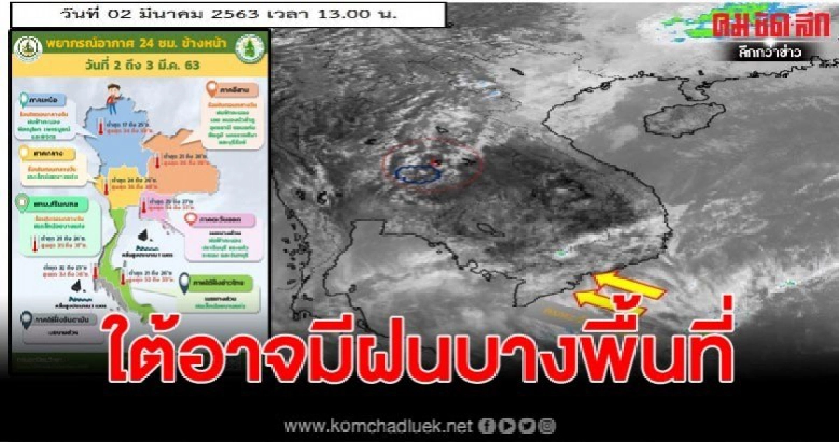 อุตุ แจ้ง ภาคใต้มีฝนบางพื้นที่ ทะเลอ่าวไทยมีคลื่นสูง อุตุ แจ้ง ภาคใต้มีฝนบางพื้นที่ ทะเลอ่าวไทยมีคลื่นสูง