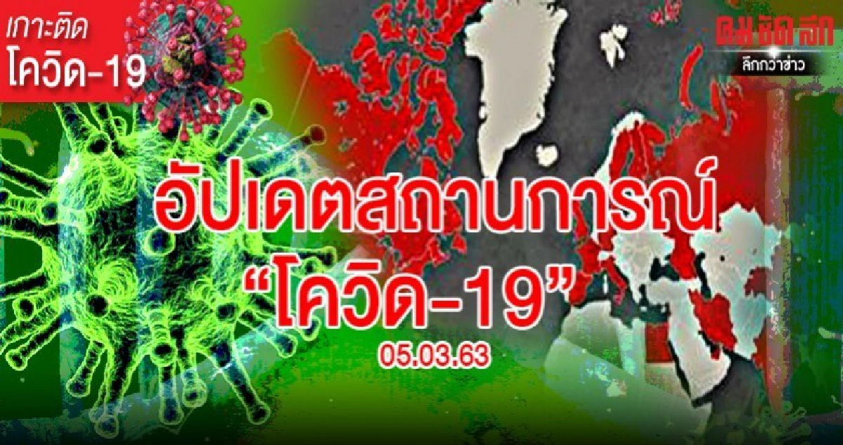 อัปเดตสถานการณ์ 'ไวรัสโคโรน่า' (Covid-19) 5 มี.ค. 2563 อัปเดตสถานการณ์ 'ไวรัสโคโรน่า' (Covid-19) 5 มี.ค. 2563