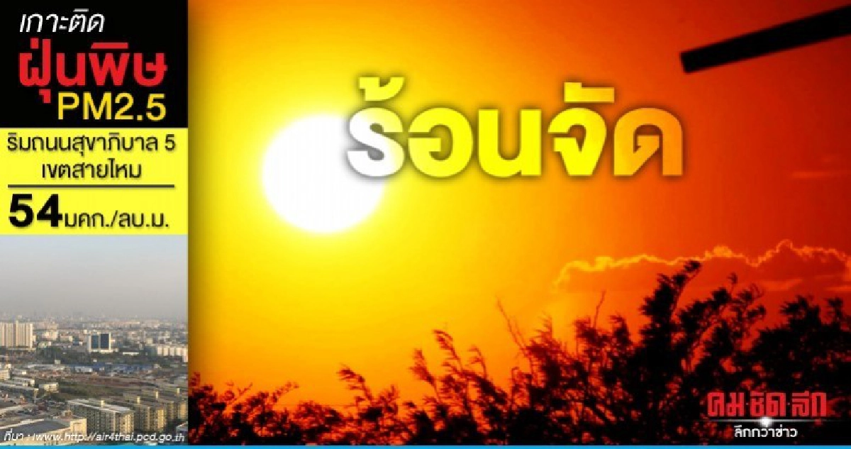 ทั่วทุกภาคอากาศร้อน ถึงร้อนจัด ฝนฟ้าคะนอง ฝุ่นควันลดน้อย ทั่วทุกภาคอากาศร้อน ถึงร้อนจัด ฝนฟ้าคะนอง ฝุ่นควันลดน้อย