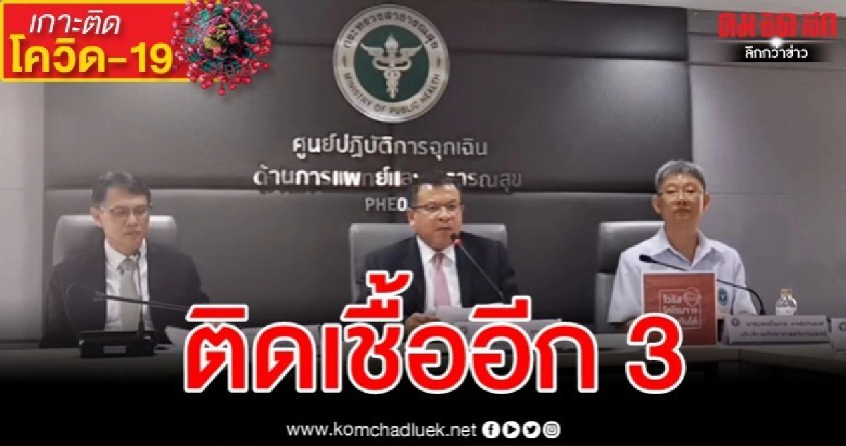 พบผู้ติดเชื้อเพิ่มอีก 3 รวมป่วยสะสม 53 คน พบผู้ติดเชื้อเพิ่มอีก 3 รวมป่วยสะสม 53 คน