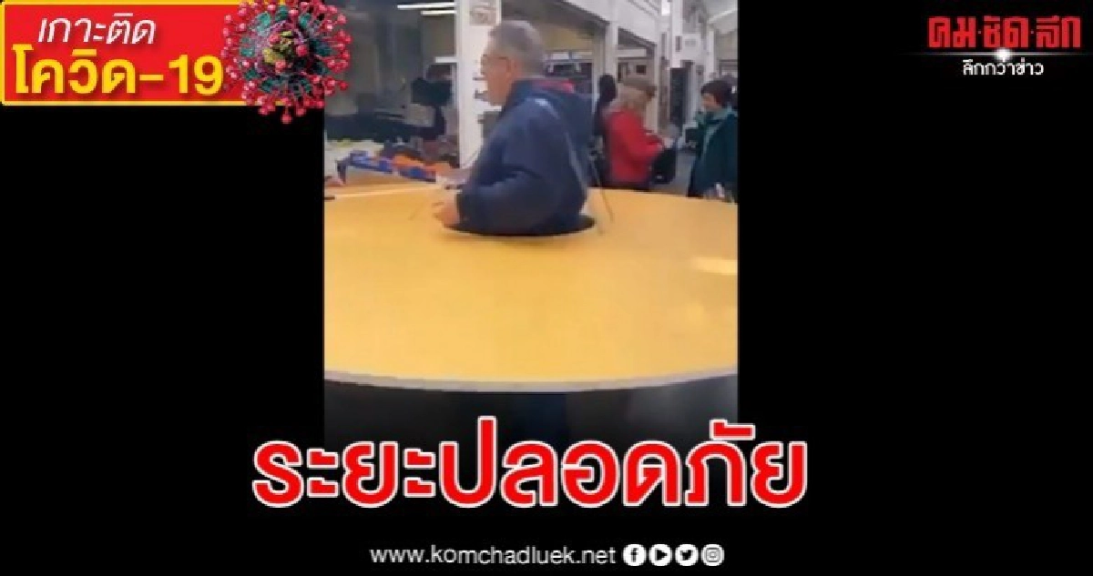 คลิปไวรัล ชายอิตาลีสวมจานเจาะรูยักษ์เดินตลาดป้องกันไวรัส คลิปไวรัล ชายอิตาลีสวมจานเจาะรูยักษ์เดินตลาดป้องกันไวรัส