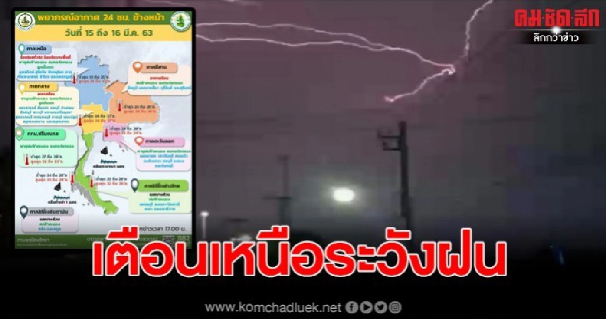อุตุเตือนเหนือ ระวังฝนฟ้าคะนอง และลมกระโชกแรง อุตุเตือนเหนือ ระวังฝนฟ้าคะนอง และลมกระโชกแรง