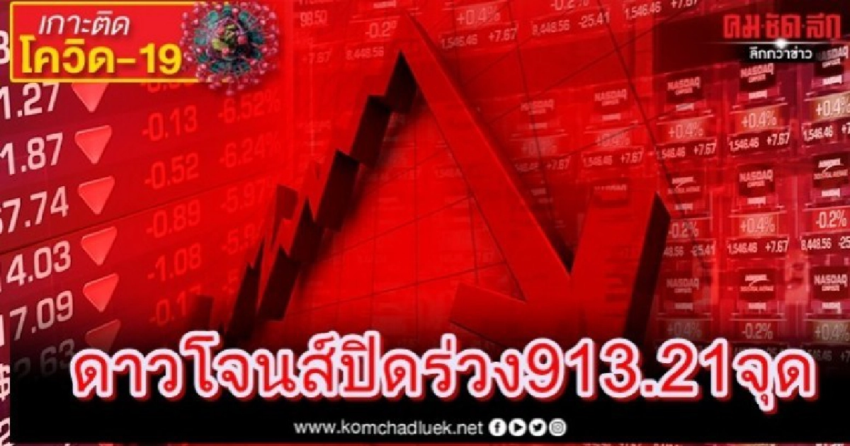   ดาวโจนส์ปิดร่วง 913.21 จุด  
