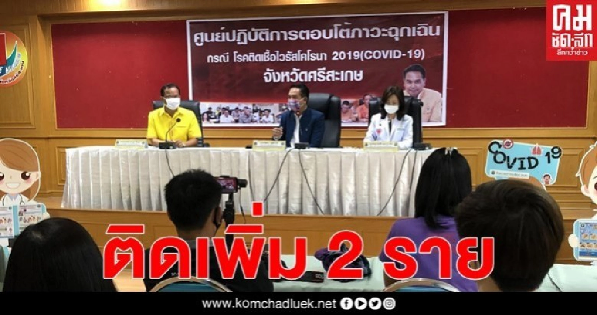 ศรีสะเกษผู้ติดเชื้อเพิ่มขึ้นเป็น 2 รายแล้วเข้มมาตรการป้องกัน ศรีสะเกษผู้ติดเชื้อเพิ่มขึ้นเป็น 2 รายแล้วเข้มมาตรการป้องกัน