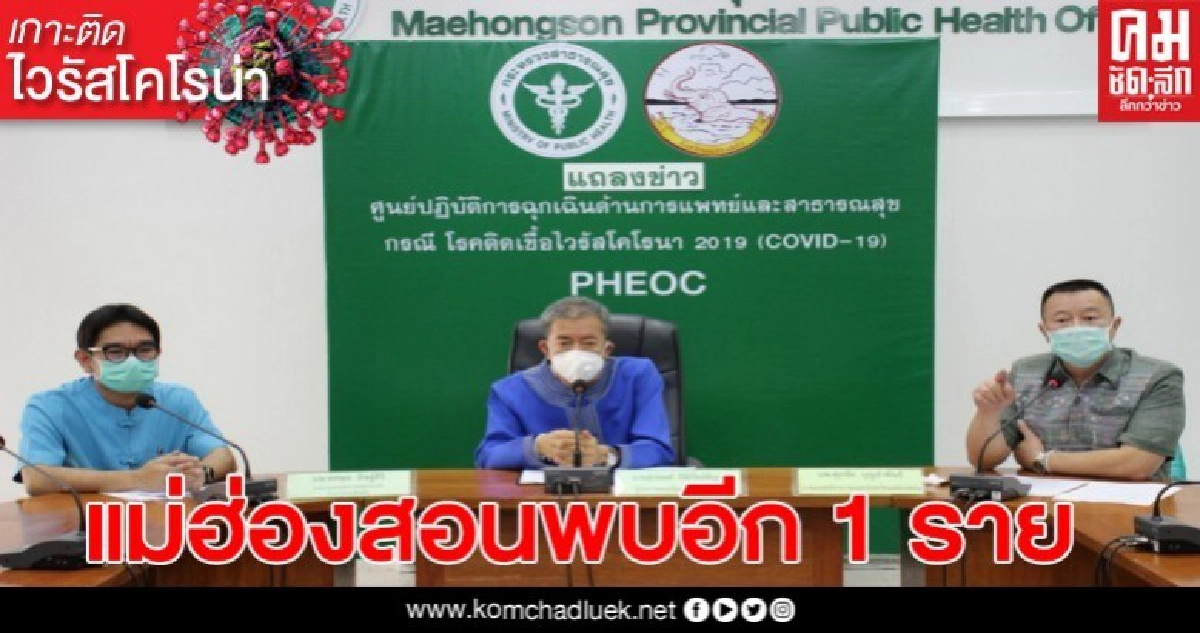 แม่ฮ่องสอนพบเพิ่ม 1 ราย อยู่ในอำเภอปางมะผ้า แม่ฮ่องสอนพบเพิ่ม 1 ราย อยู่ในอำเภอปางมะผ้า