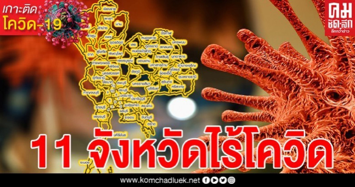 ไวรัสยังตีเมืองไม่แตกอีก 11 จังหวัด ปลอดเชื้อโควิด ไวรัสยังตีเมืองไม่แตกอีก 11 จังหวัด ปลอดเชื้อโควิด