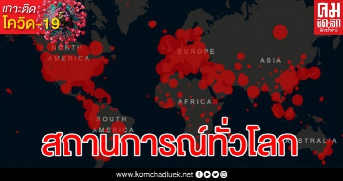 ผู้ติดเชื้อโควิด-19 ทั่วโลกวันที่ 18 เม.ย.2563 สหรัฐฯวันเดียวทะลุ 3 หมื่น