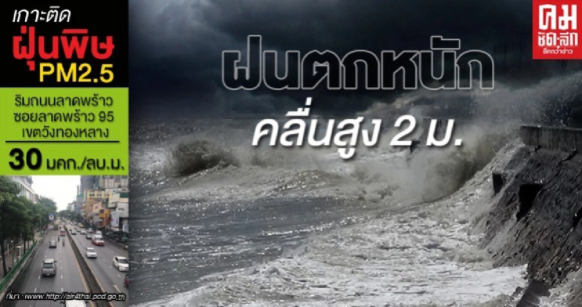 อุตุฯ เตือน พายุฝนฟ้าคะนองลมกระโชกแรงฟ้าผ่าลูกเห็บตกคลื่นสูง 2 ม.