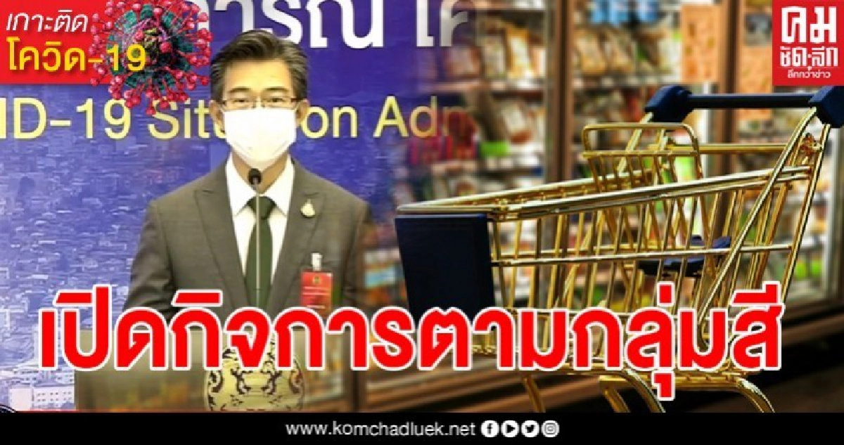 แนวทางการผ่อนปรน ภายหลังการขยาย พ.ร.ก. ฉุกเฉิน 1 เดือน แบ่งธุรกิจให้เปิดเป็นกลุ่มสี แนวทางการผ่อนปรน ภายหลังการขยาย พ.ร.ก. ฉุกเฉิน 1 เดือน แบ่งธุรกิจให้เปิดเป็นกลุ่มสี