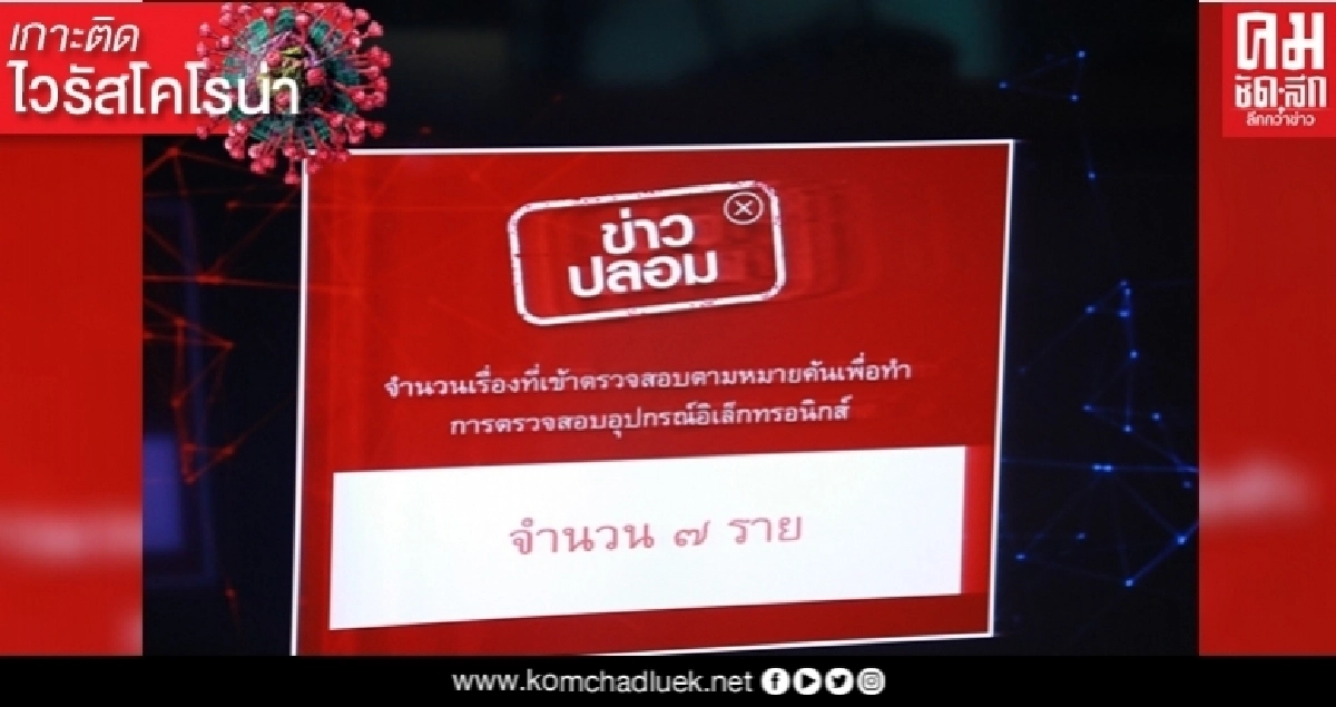 รมว.ดิจิทัลฯลุยปราบข่าวปลอมต่อเนื่อง จับได้อีก 7 ราย รมว.ดิจิทัลฯลุยปราบข่าวปลอมต่อเนื่อง จับได้อีก 7 ราย