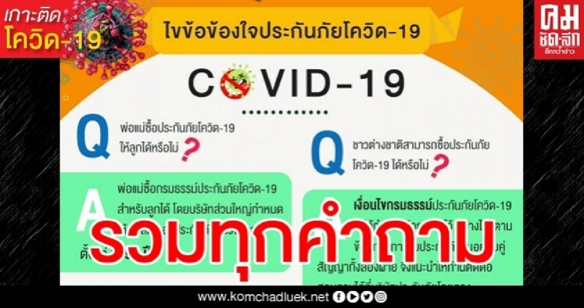 เคลียร์ทุกคำถาม คปภ. ไขข้อข้องใจ ประกันภัยโควิด-19