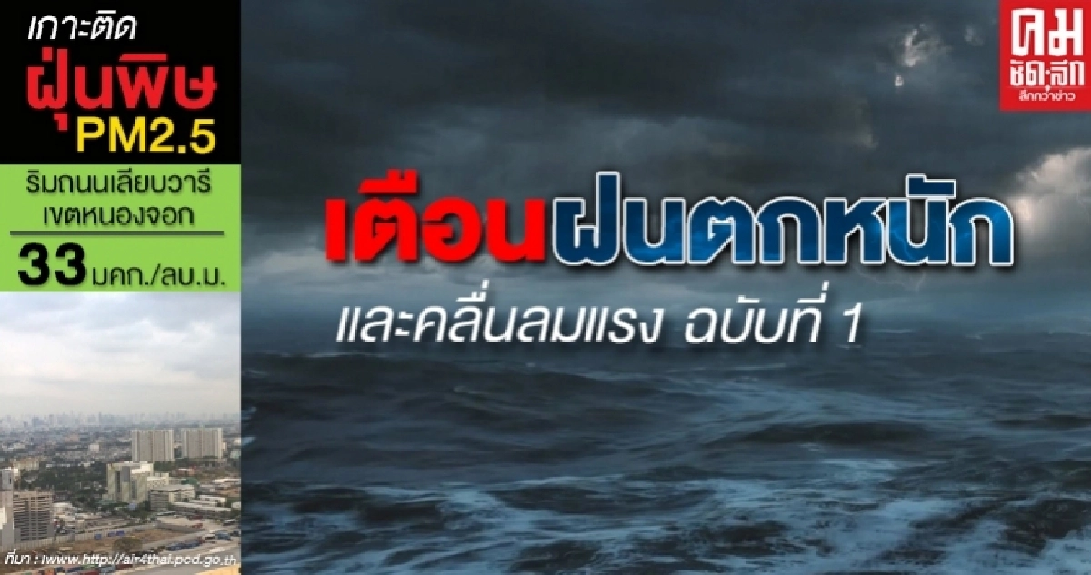 เตือน ฝนตกหนักและคลื่นลมแรงบริเวณทะเลอันดามัน ฉบับที่ 1 เตือน ฝนตกหนักและคลื่นลมแรงบริเวณทะเลอันดามัน ฉบับที่ 1