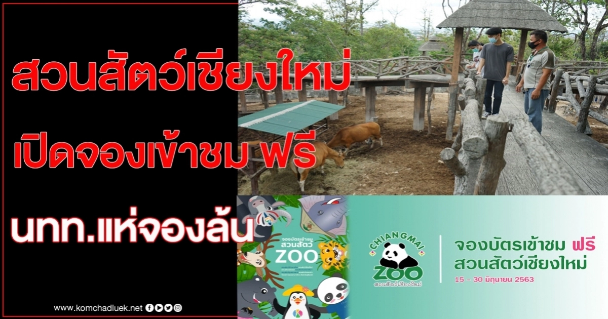 สวนสัตว์เชียงใหม่เข้าชมฟรี ยอดจองทะลุ 3 หมื่นแต่รับได้วันละ 2 พันคน คัดกรองเข้ม 