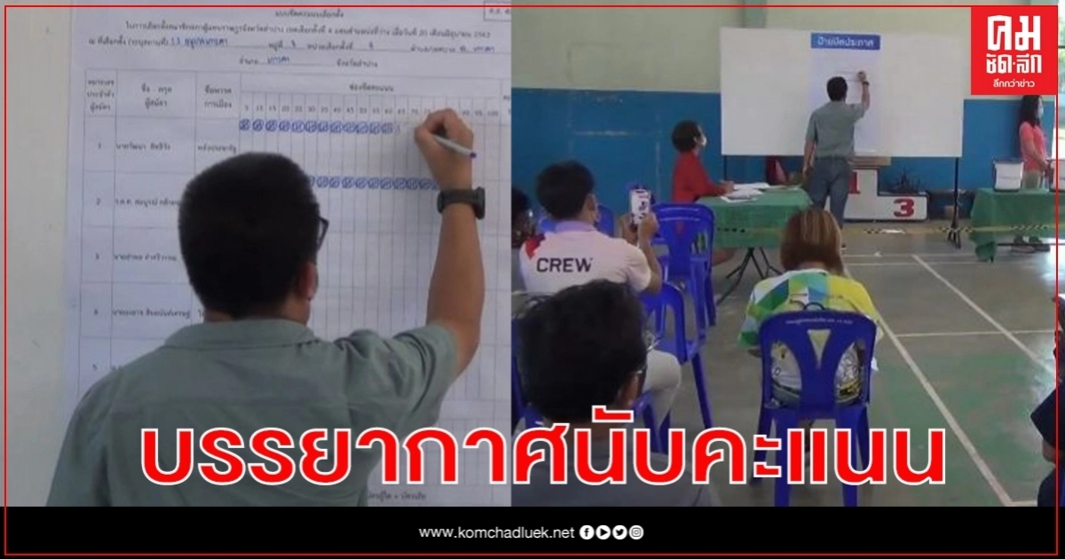 บรรยากาศนับคะแนนที่หน่วยเลือกตั้งซ่อม สส.เขต 4 ลำปาง คึกคักปชช.เข้าร่วมสังเกตุการณ์อย่างคับคั่ง