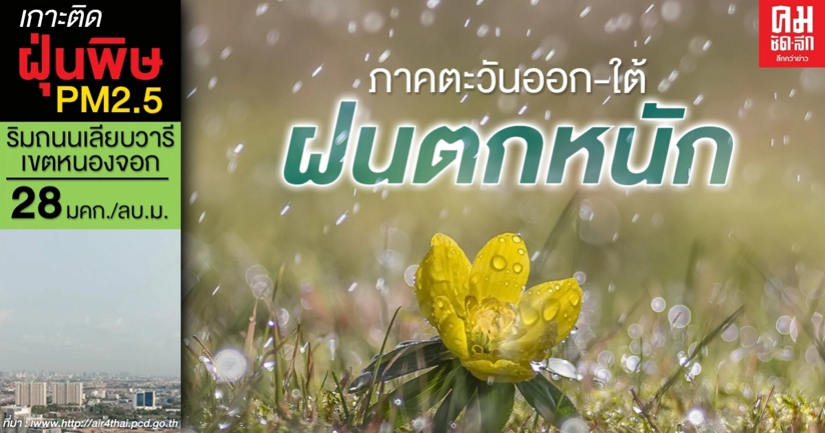 อุตุเผย ภาคตะวันออก-ใต้ เจอฝนตกหนัก กทม.ร้อยละ40ของพื้นที่ อุตุเผย ภาคตะวันออก-ใต้ เจอฝนตกหนัก กทม.ร้อยละ40ของพื้นที่