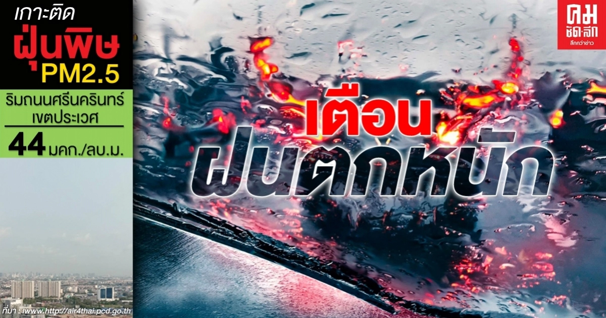 กรมอุตุฯเตือน 20 จังหวัดรับมือฝนตกหนักวันนี้ กทม.ปริมณฑลโดนด้วย 