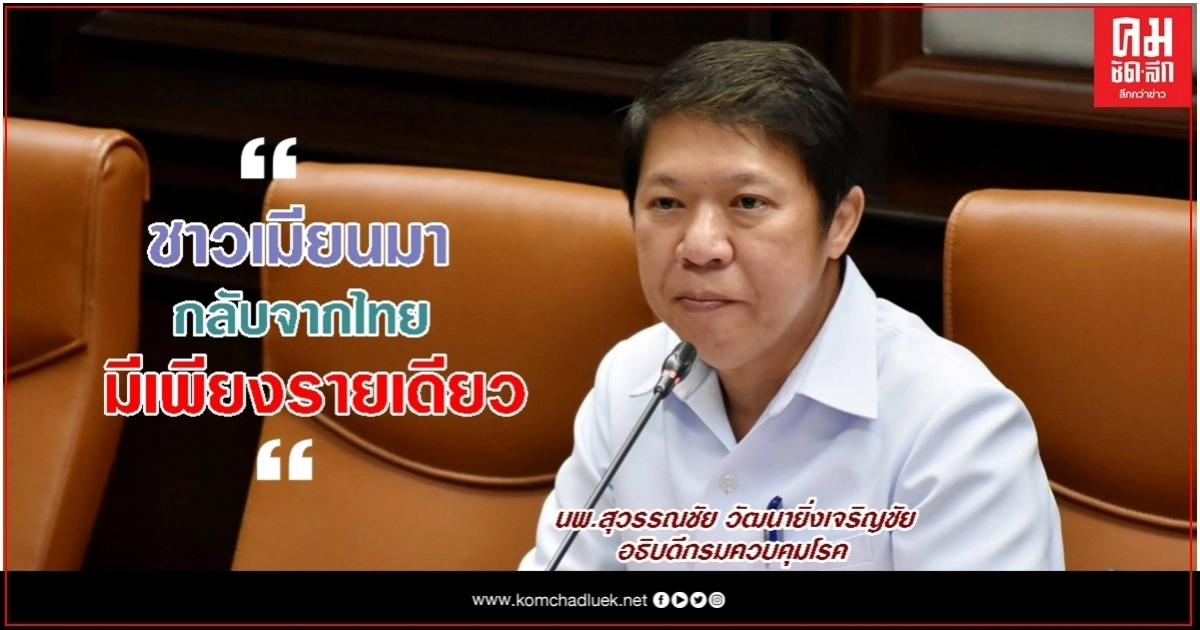 คร.แจงชาวเมียนมาติดเชื้อโควิด 19 เพิ่มอีก3รายกลับจากไทยเพียงรายเดียว
