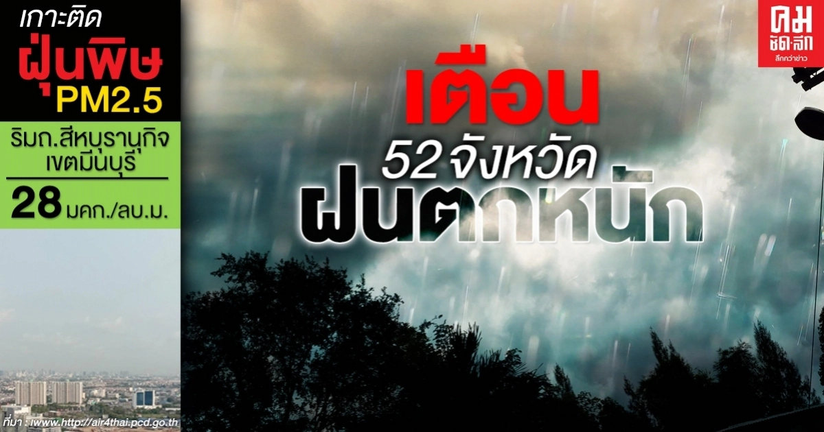 กรมอุตุฯเตือน 52 จังหวัด เจอฝนตกหนัก กทม.ก็ไม่รอด กรมอุตุฯเตือน 52 จังหวัด เจอฝนตกหนัก กทม.ก็ไม่รอด