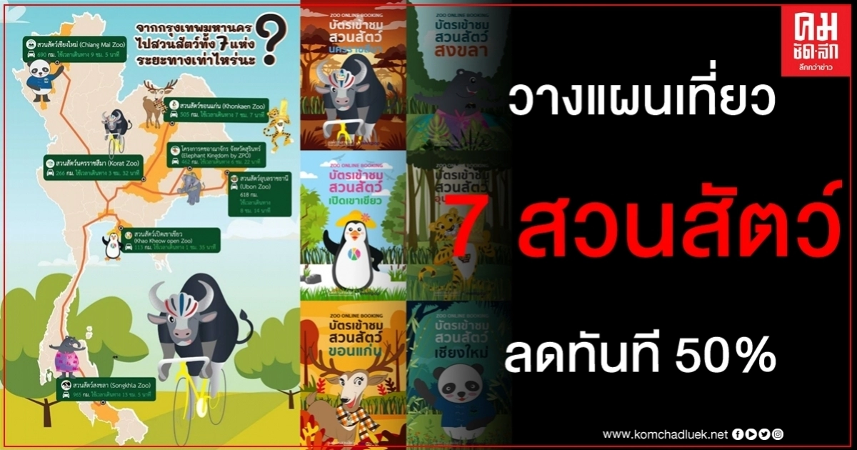 ห้ามพลาด 7 สวนสัตว์ สุดฮอตหลังวิกฤติ โควิด-19 ช่วงนี้ลดทันที 50% ห้ามพลาด 7 สวนสัตว์ สุดฮอตหลังวิกฤติ โควิด-19 ช่วงนี้ลดทันที 50%