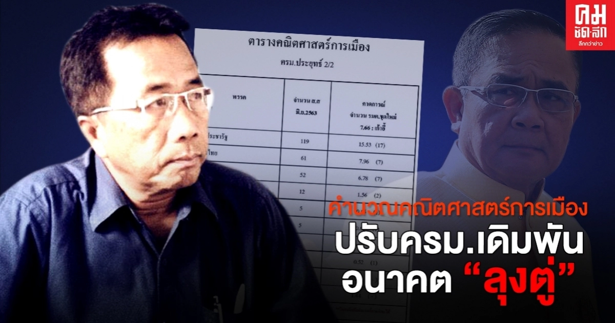 คำนวณคณิตศาสตร์การเมือง ปรับครม.เดิมพันอนาคต "ลุงตู่"