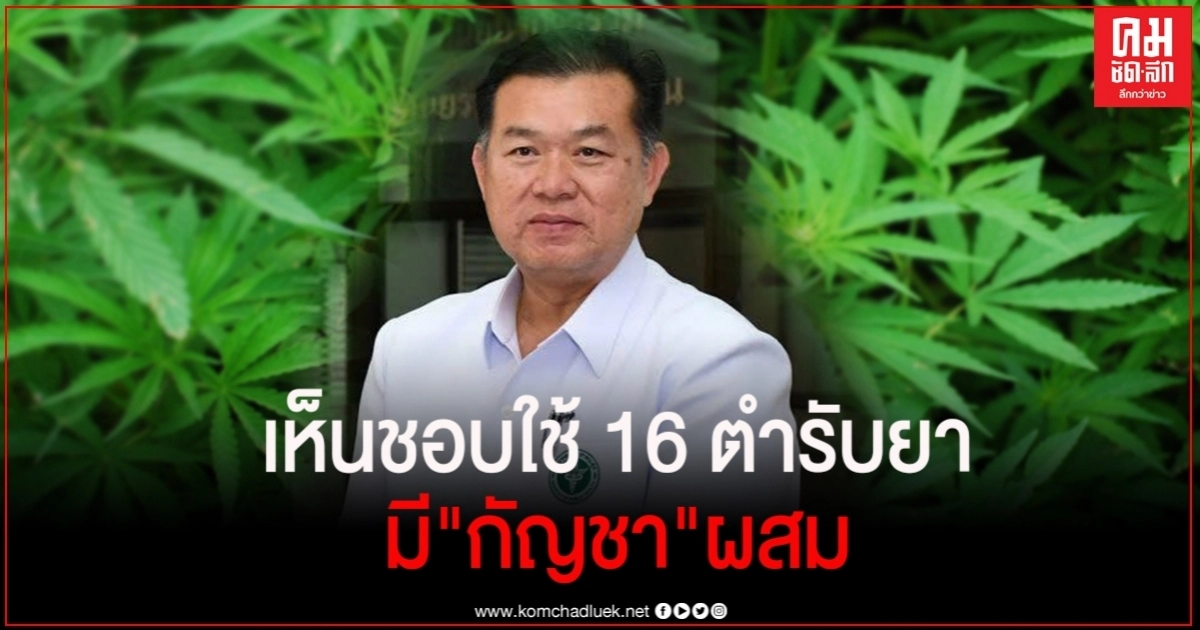 สธ. เห็นชอบให้ใช้ 16 ตำรับยาที่มี"กัญชา" ปรุงผสมใน รพ.สต. ที่มีแพทย์แผนไทยปฏิบัติงาน สธ. เห็นชอบให้ใช้ 16 ตำรับยาที่มี"กัญชา" ปรุงผสมใน รพ.สต. ที่มีแพทย์แผนไทยปฏิบัติงาน