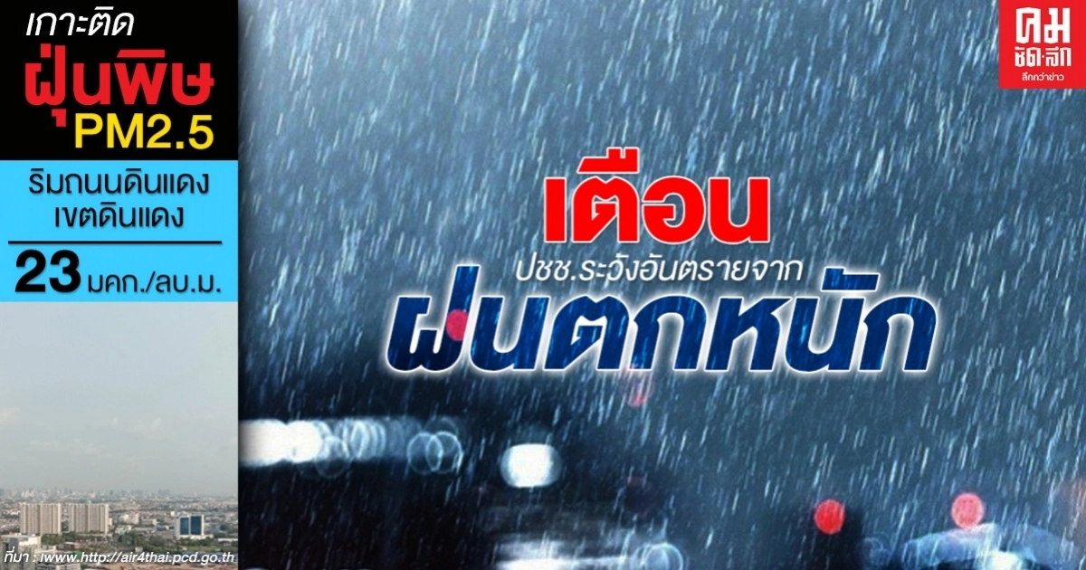 เหนือ-อีสานฝนฟ้าคะนองกระจาย ภาคใต้ฝนตกหนักต่อเนื่อง เหนือ-อีสานฝนฟ้าคะนองกระจาย ภาคใต้ฝนตกหนักต่อเนื่อง