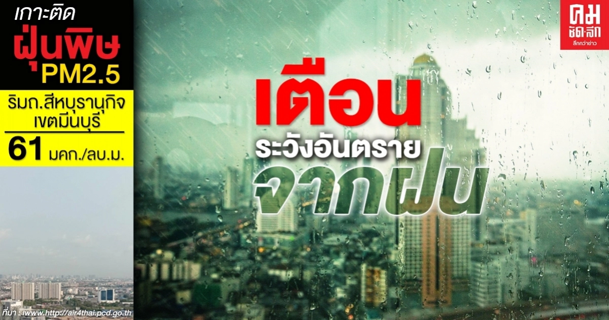 กรมอุตุฯ เตือน 43 จังหวัด มีฝนตกหนัก-ระวังอันตราย กทม.ก็ไม่รอด กรมอุตุฯ เตือน 43 จังหวัด มีฝนตกหนัก-ระวังอันตราย กทม.ก็ไม่รอด