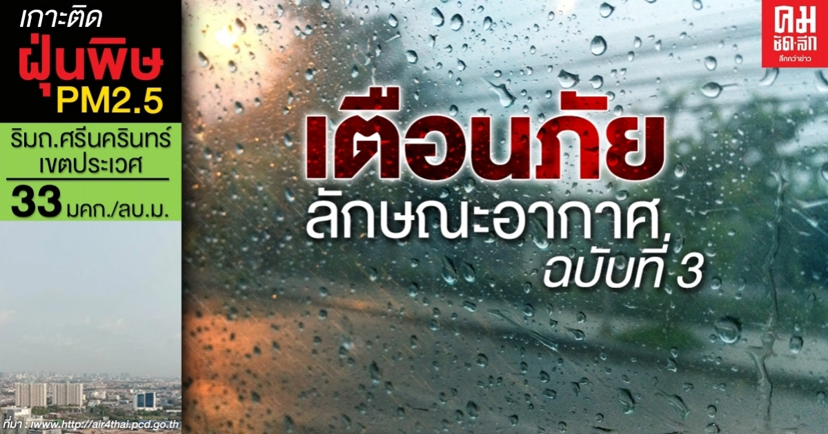 เตือน 33 จังหวัดไทยตอนบน เฝ้าระวังฝนตกหนักถึงหนักมาก เตือน 33 จังหวัดไทยตอนบน เฝ้าระวังฝนตกหนักถึงหนักมาก