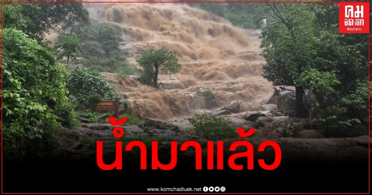 เชียงใหม่ฝนถล่ม น้ำตกมีสีขุ่น-ไหลเชี่ยวแรง แจ้งเตือนปชช.ระวังน้ำป่าหลาก