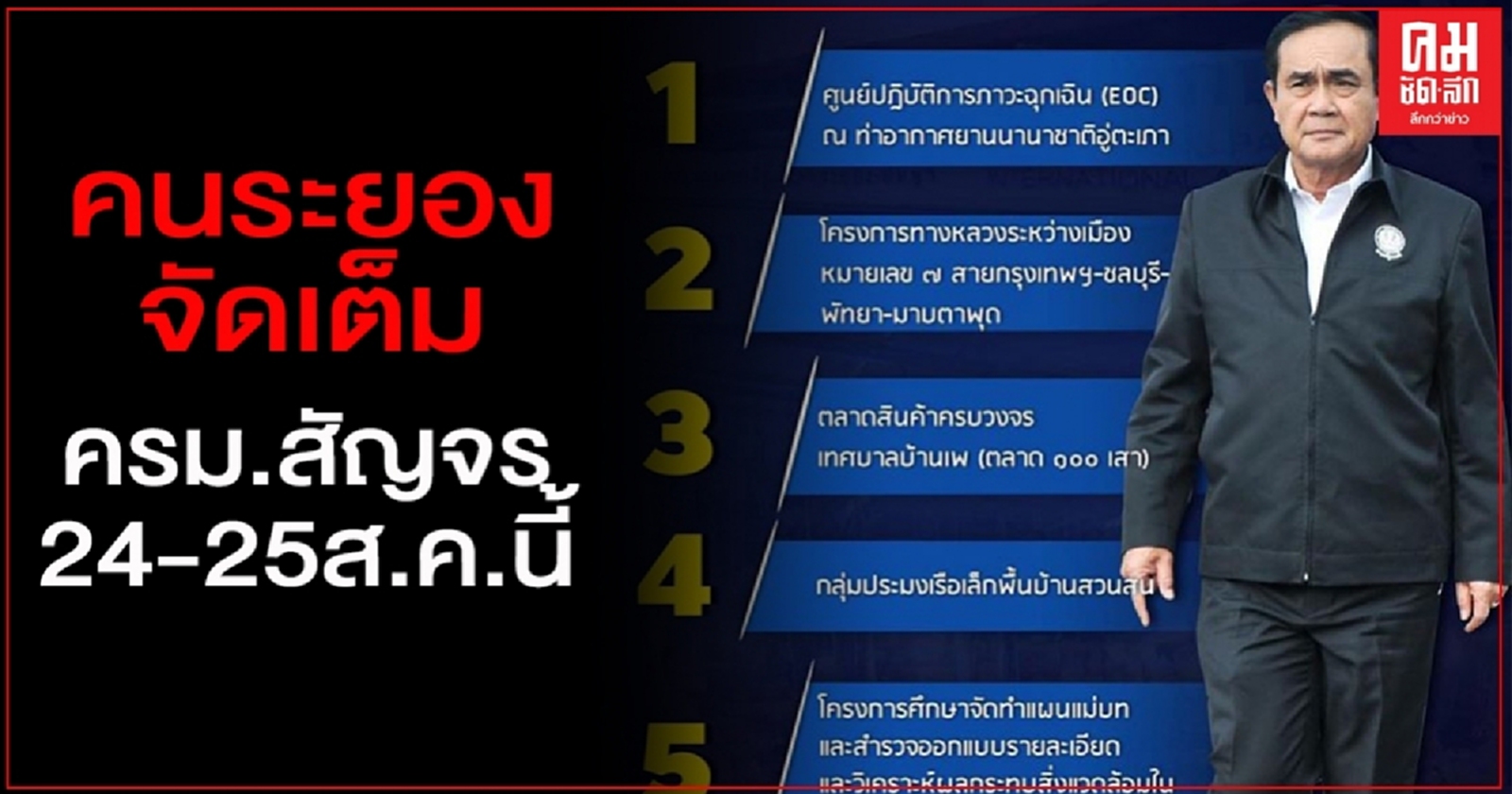 คนระยองจัดเต็ม เตรียมเสนอโครงการให้นายกรัฐมนตรี ครม.สัญจร จ.ระยอง 24-25 ส.ค.นี้