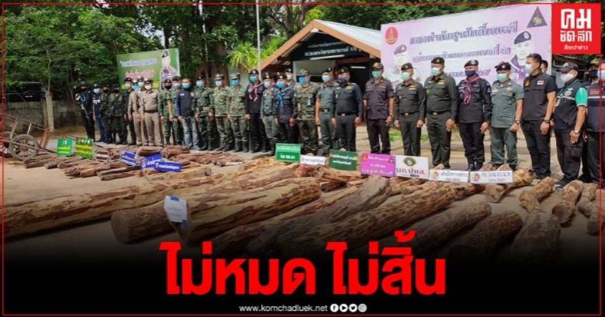 กองกำลังสุรศักดิ์มนตรี ตรวจยึดไม้พะยูง มูลค่ากว่านับล้าน เตรียมส่งประเทศเพื่อนบ้าน