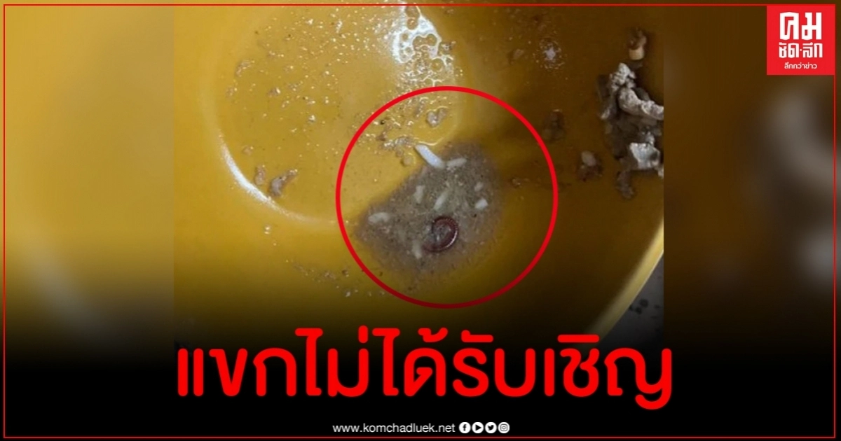 เวียนหัวจะอ้วก สาวกินต้มเลือดหมูร้านดังจนหมดชาม ก่อนผงะเจอกิ้งกือ