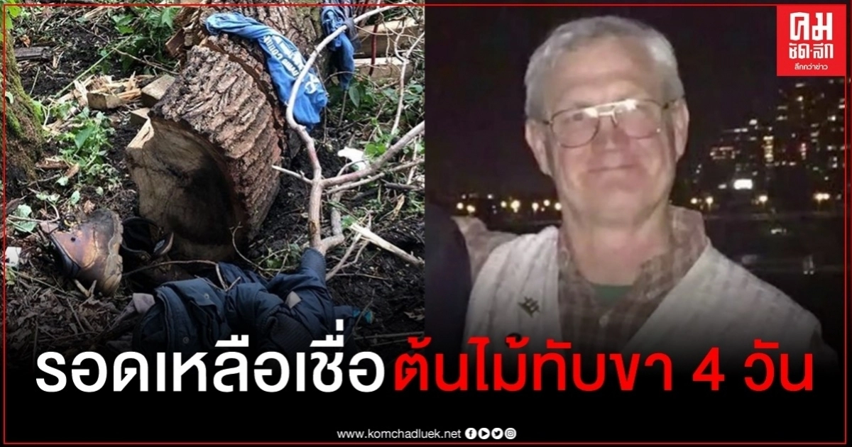 ชายมะกันวัย 59 ติดต้นไม้ทับขากว่า 4 วัน รอดด้วยแมลง-กินเหงื่อ-สมาธิ ชายมะกันวัย 59 ติดต้นไม้ทับขากว่า 4 วัน รอดด้วยแมลง-กินเหงื่อ-สมาธิ