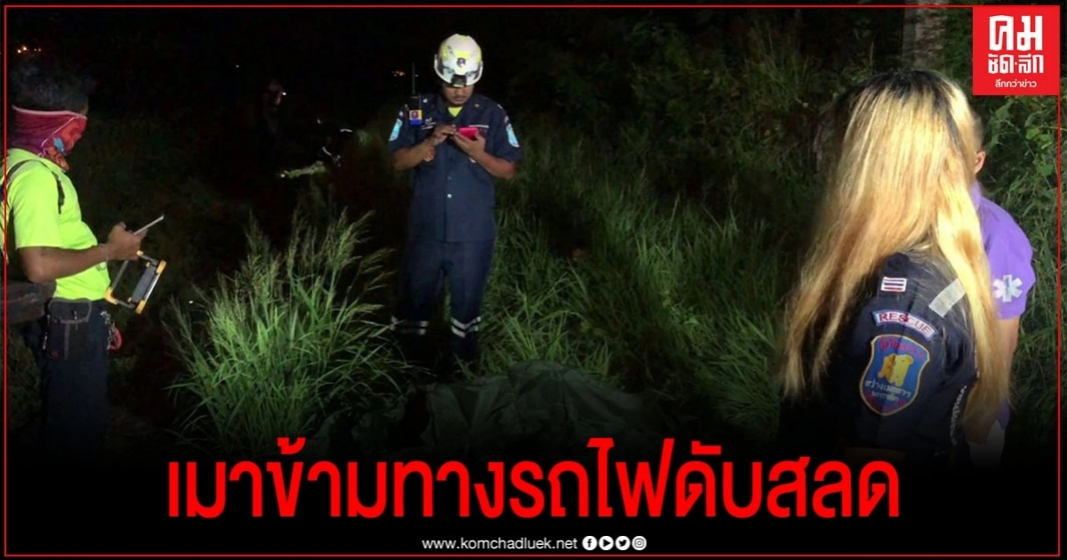 หนุ่มใหญ่ซดเหล้าเมาหนักข้ามทางรถไฟเจอวิ่งชนร่างกระเด็นดับ หนุ่มใหญ่ซดเหล้าเมาหนักข้ามทางรถไฟเจอวิ่งชนร่างกระเด็นดับ
