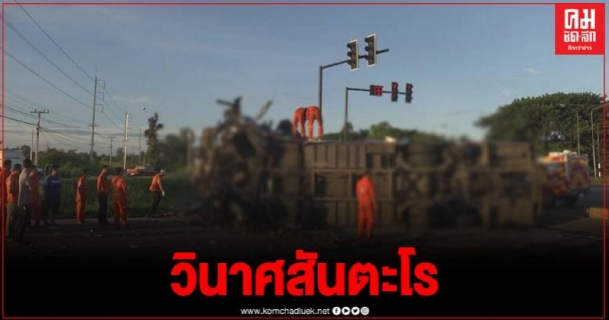 สลด รถบัสนำเที่ยวชนรถพ่วงขนมันสำปะหลัง ดับ 7 เจ็บรวม 46 ราย คาดคนขับรถบัสหลับใน สลด รถบัสนำเที่ยวชนรถพ่วงขนมันสำปะหลัง ดับ 7 เจ็บรวม 46 ราย คาดคนขับรถบัสหลับใน