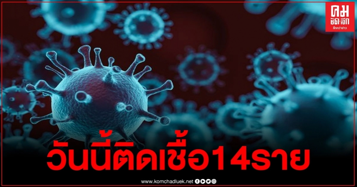 ด่วน พบผู้ติดเชื้อโควิด-19 รายใหม่วันนี้ 14 ราย รักษาหายเพิ่ม 1 ราย ด่วน พบผู้ติดเชื้อโควิด-19 รายใหม่วันนี้ 14 ราย รักษาหายเพิ่ม 1 ราย