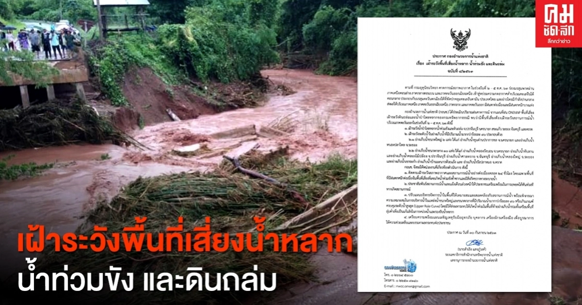 เฝ้าระวังพื้นที่เสี่ยงน้ำหลาก น้ำท่วมขัง และดินถล่ม เฝ้าระวังพื้นที่เสี่ยงน้ำหลาก น้ำท่วมขัง และดินถล่ม