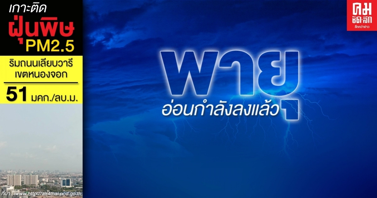 กรมอุตุฯประกาศ พายุอ่อนกำลังลงแล้ว แต่ยังส่งผลให้หลายภาค มีฝนตกหนักบางแห่ง กรมอุตุฯประกาศ พายุอ่อนกำลังลงแล้ว แต่ยังส่งผลให้หลายภาค มีฝนตกหนักบางแห่ง