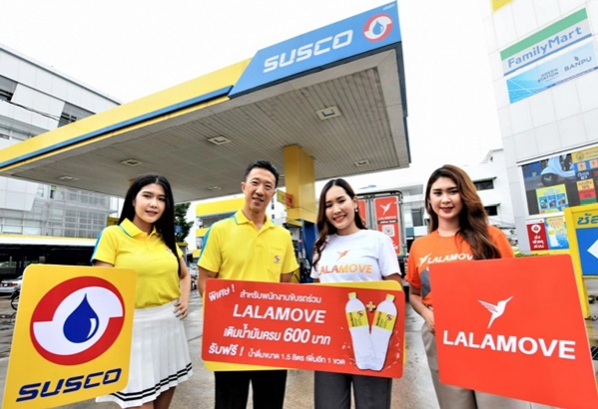 SUSCO มอบสิทธิ์ LALAMOVE DRIVER  เติมน้ำมัน 600 บาท รับน้ำดื่มขวดใหญ่ 1.5 ลิตร