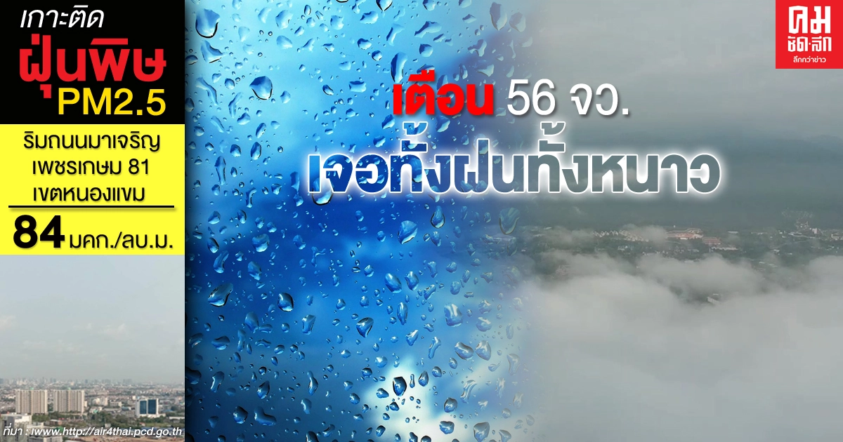 กรมอุตุฯ เตือน 56 จังหวัด รับลมหนาวและเจอฝนตก กรมอุตุฯ เตือน 56 จังหวัด รับลมหนาวและเจอฝนตก