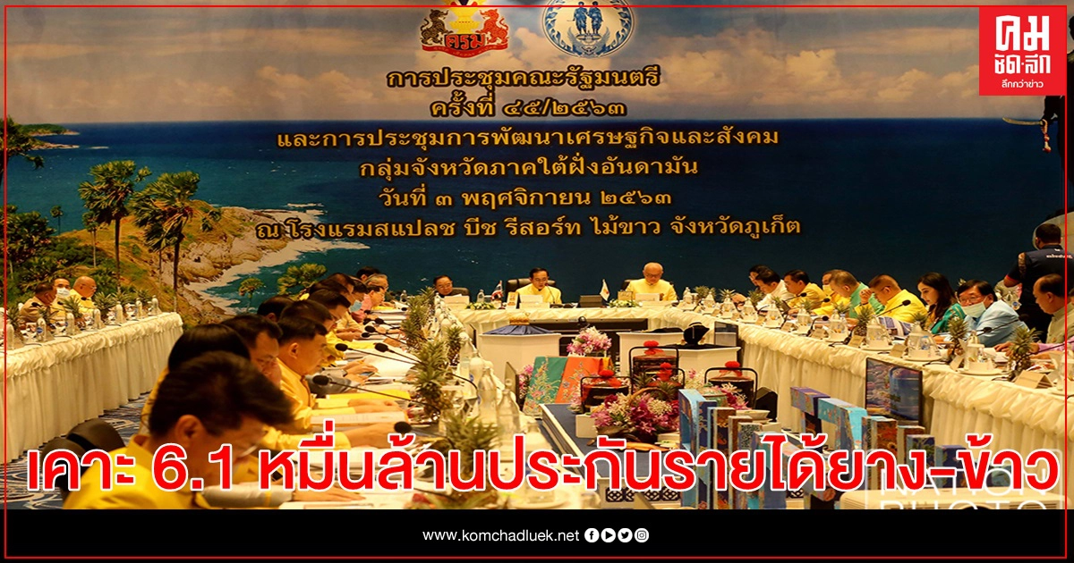 ครม.เคาะ 6.1 หมื่นล้านประกันรายได้ยาง-ข้าว จ่อขยาย"คนละครึ่ง" หลังได้รับความนิยม