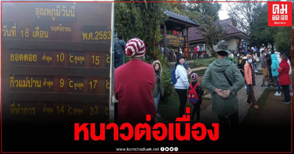 ดอยอินทนนท์ คึกคัก นทท.สุดฟินแห่สัมผัสลมหนาว เช้านี้ 9 องศาเซลเซียส ดอยอินทนนท์ คึกคัก นทท.สุดฟินแห่สัมผัสลมหนาว เช้านี้ 9 องศาเซลเซียส